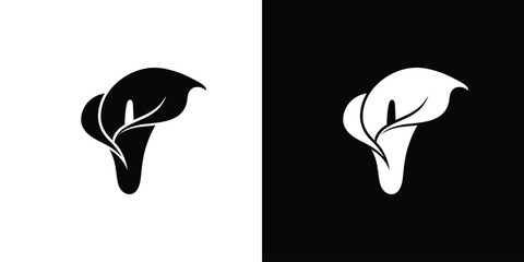 Minimalist floral logo design combining the letter P with a Calla Lily