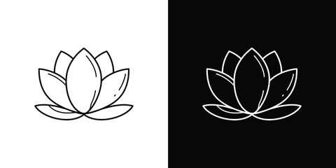 Zen Lotus Minimalist Symbol of Purity in Black and White