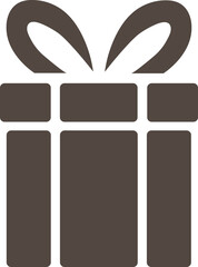 Gift Box Silhouette Icon with Ribbon Bow present , gift, present, box, ribbon, bow