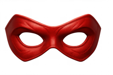 Red superhero mask representing disguise, courage, power, and mystery. Concealing identity and creating an aura of anonymity