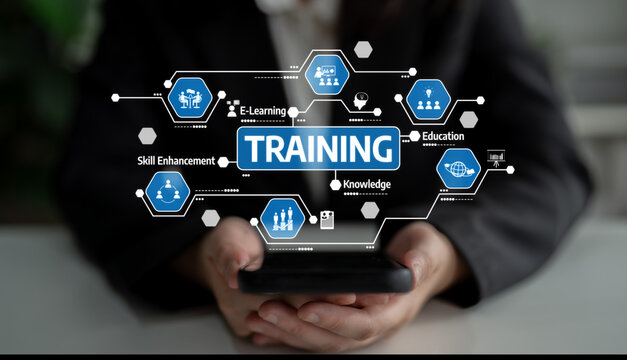 Visual representation of training and education concepts using digital tools, emphasizing skill enhancement and knowledge acquisition in a professional context. Tessel