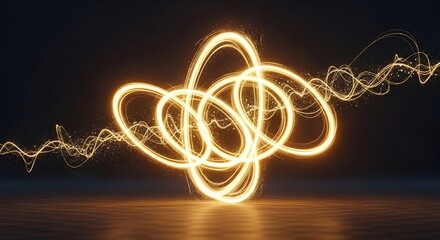 Glowing Light Trails: Abstract Energy Flowing Through Space, Artistic Design.