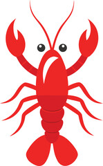 Stylized crayfish icon design element