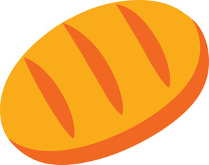 Simple bread icon with damper texture on white background