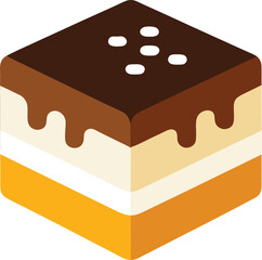 Delicious lamington cake dessert icon