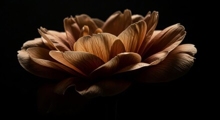 Ethereal Golden Bloom on Dark Background