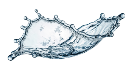 Blue water splash a dramatic splash of water frozen in motion, isolated on transparent background