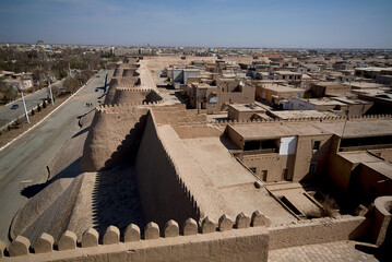 Ancient Defensive Walls Surrounding Itchan Kala, Old City of Khiva, Uzbekistan