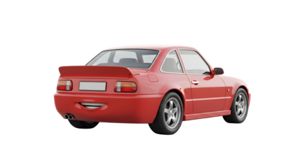 Red Sports Car Rear View.