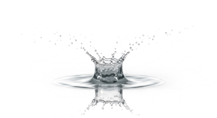 Blue water splash a dynamic water splash crown shape isolated on transparent background