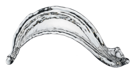 Blue water splash a graceful arc of clear water frozen in motion, isolated on transparent background