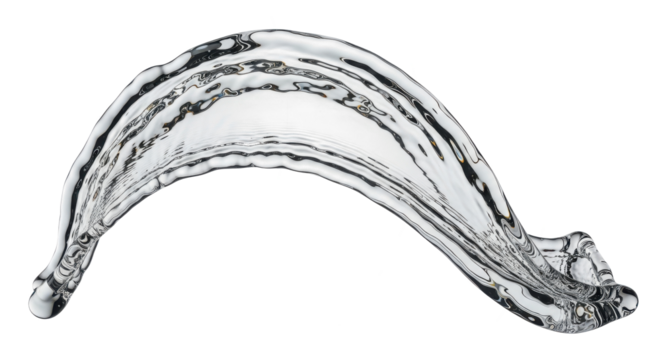 Blue water splash a graceful arc of clear water frozen in motion, isolated on transparent background