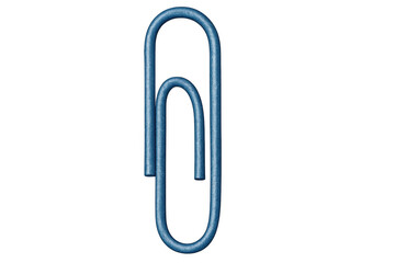 Blue paperclip creating a connection point, securely fastening documents, transparent background