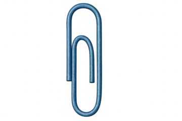 Blue paperclip creating a connection point, securely fastening documents, transparent background