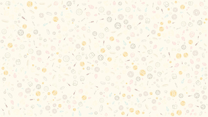Bakery and kitchen Seamless pattern background . Soft pastel colors create a playful texture. Ideal for baking packaging or cafe menu design.