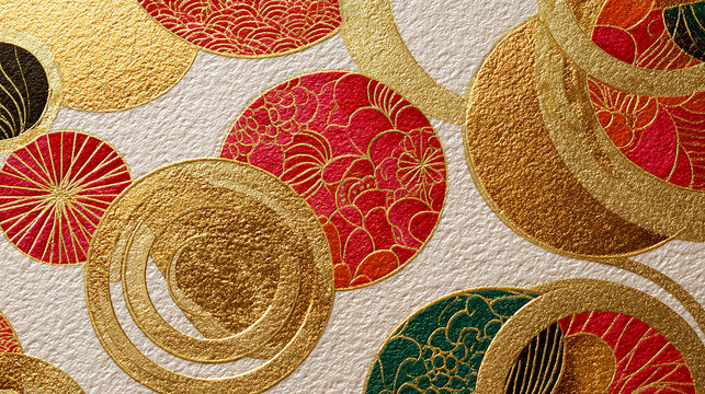 和風の着物柄パターン「AI生成画像」