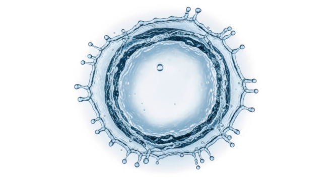 Blue water splash abstract water splash crown shape isolated on transparent background - Powered by Adobe