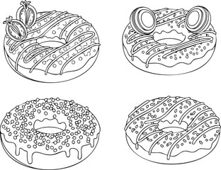 Sweet Donuts Line Art Detailed Vector Outlines for Creative Projects
