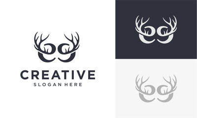 vector logo of the initial E and deer antlers