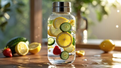 Trendy drinking container for infused water enhancing a healthy lifestyle through stylish hydration design that supports balanced routines and encourages.