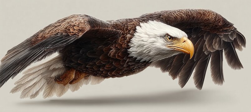 a close-up portrait of an eagle's head and wings