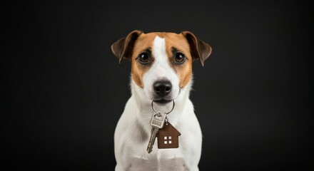 Jack Russell Terrier Holding House Keys