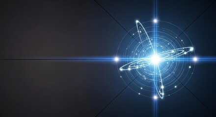 Fototapeta premium Abstract Futuristic Technology Background with Glowing Orbits