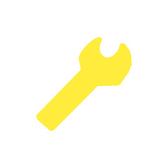 Yellow Wrench Icon / 黄色のスパナアイコン（ツール・設定・修理用ピクトグラム）