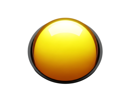 Glossy Yellow Orb with Dark Surroundings for Technology or Business