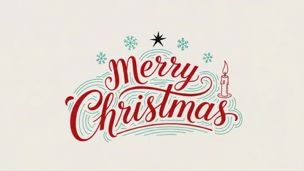 Elegant Merry Christmas Calligraphy with Festive Decorations. - Powered by Adobe