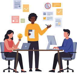 Team Collaboration: Business People Working Together on Project Planning.