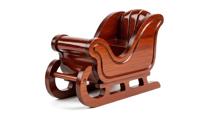 Elegant wooden sleigh, festive holiday decoration, Christmas eve