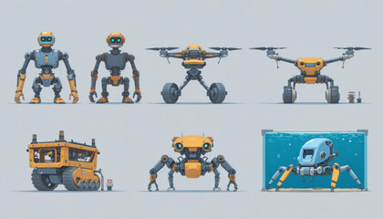 construction workers with a set of tools