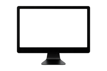 Fototapeta premium Desktop computer monitor with blank screen presenting minimal technology device for web ui ux design mockup