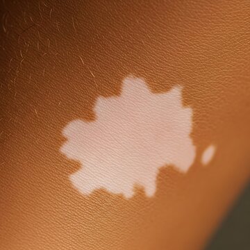 Skin Condition - Detailed Close-up of Vitiligo on Human Skin.