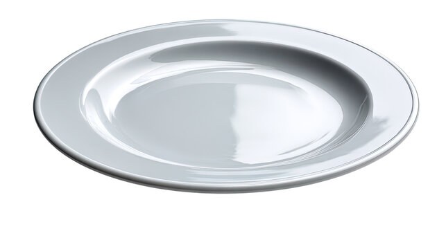 Ceramic Plate on Display: A sleek, pristine ceramic plate, its simple elegance highlighted by subtle shadowing, ready to serve as a canvas for culinary creations.