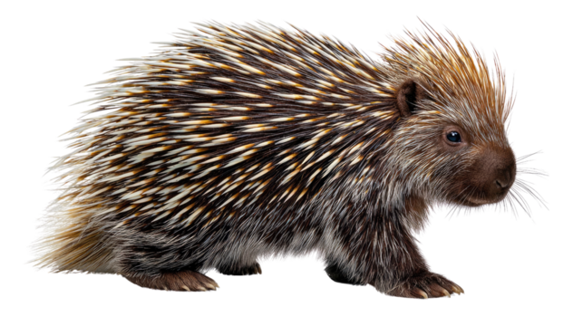 Porcupine Portrait: A captivating portrait of a porcupine showcases its unique quills and endearing features, offering a glimpse into the beauty of wildlife.