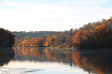 autumn landscape with lake
