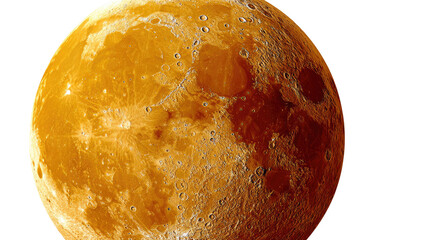 Celestial Sphere: A detailed depiction of a planetary sphere. The image's high contrast and focus bring out the unique textures and features of the celestial body. 