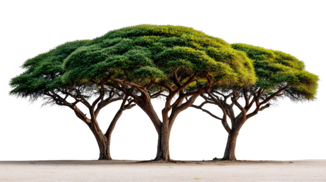 Shade and Structure: A trio of majestic trees, their expansive canopies providing shade, showcasing a study in natural architecture and offering a serene outdoor scene.