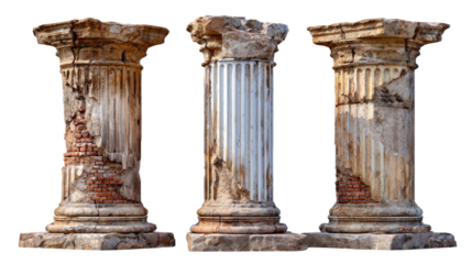 Ancient Pillars: Weathered stone pillars stand as silent sentinels, revealing the remnants of a bygone era, echoing tales of history and civilization.