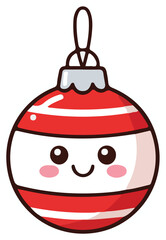 Smiling Christmas Ornament Festive Holiday Vector Design