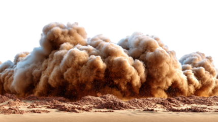 Dust Storm Over Arid Terrain: A colossal dust storm sweeps across a desolate, arid landscape, transforming the open expanse into an intimidating spectacle of nature's raw power.