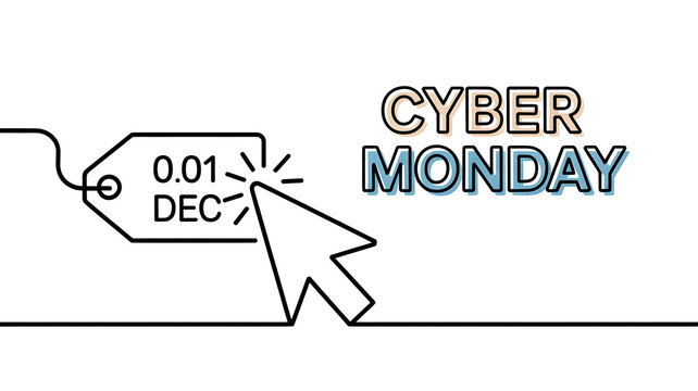 Cyber monday deals and sales december first online shopping promotion discount event advertisement vector