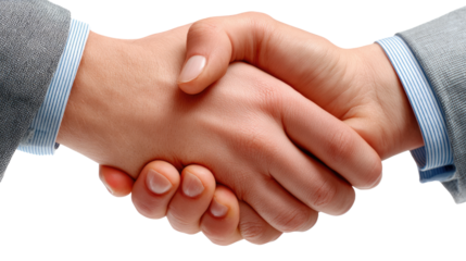 Handshake of Agreement: Two hands clasped tightly, a gesture of agreement and unity, signifying a successful business deal. An enduring symbol of trust, respect, and collaboration.