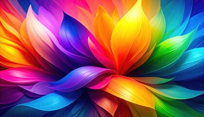 A vibrant array of colorful petals blending together, creating a stunning, abstract floral design that radiates energy and beauty.