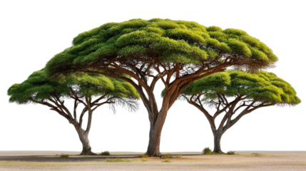 Majestic Acacia Tree: A lone acacia tree, a symbol of resilience, thrives with vibrant green foliage, reaching for the open sky.