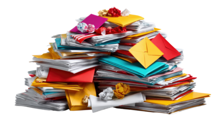 Paperwork Overload: A mountain of documents and papers dominates the scene, highlighting the challenges of organization and the overwhelming nature of administrative tasks.