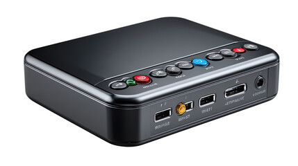 Obraz premium Modern Technology Device: A sleek, technologically advanced gadget, designed with meticulous precision and a focus on user experience. Embodying functionality and aesthetic harmony