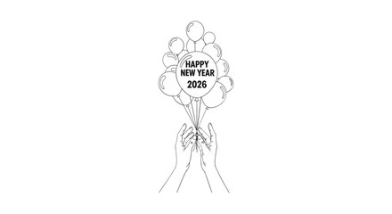 Elegant floral arrangement with happy new year 2024 message for festive celebrations